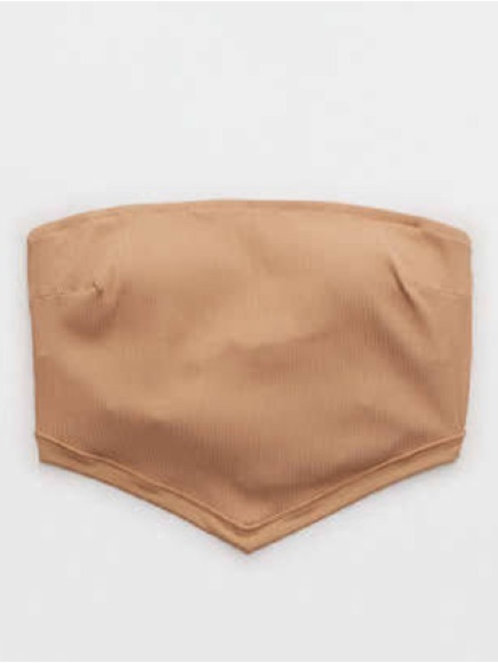 NWT Aerie Ribbed Bandana Tie Back Bikini Top in Tan - Sz S